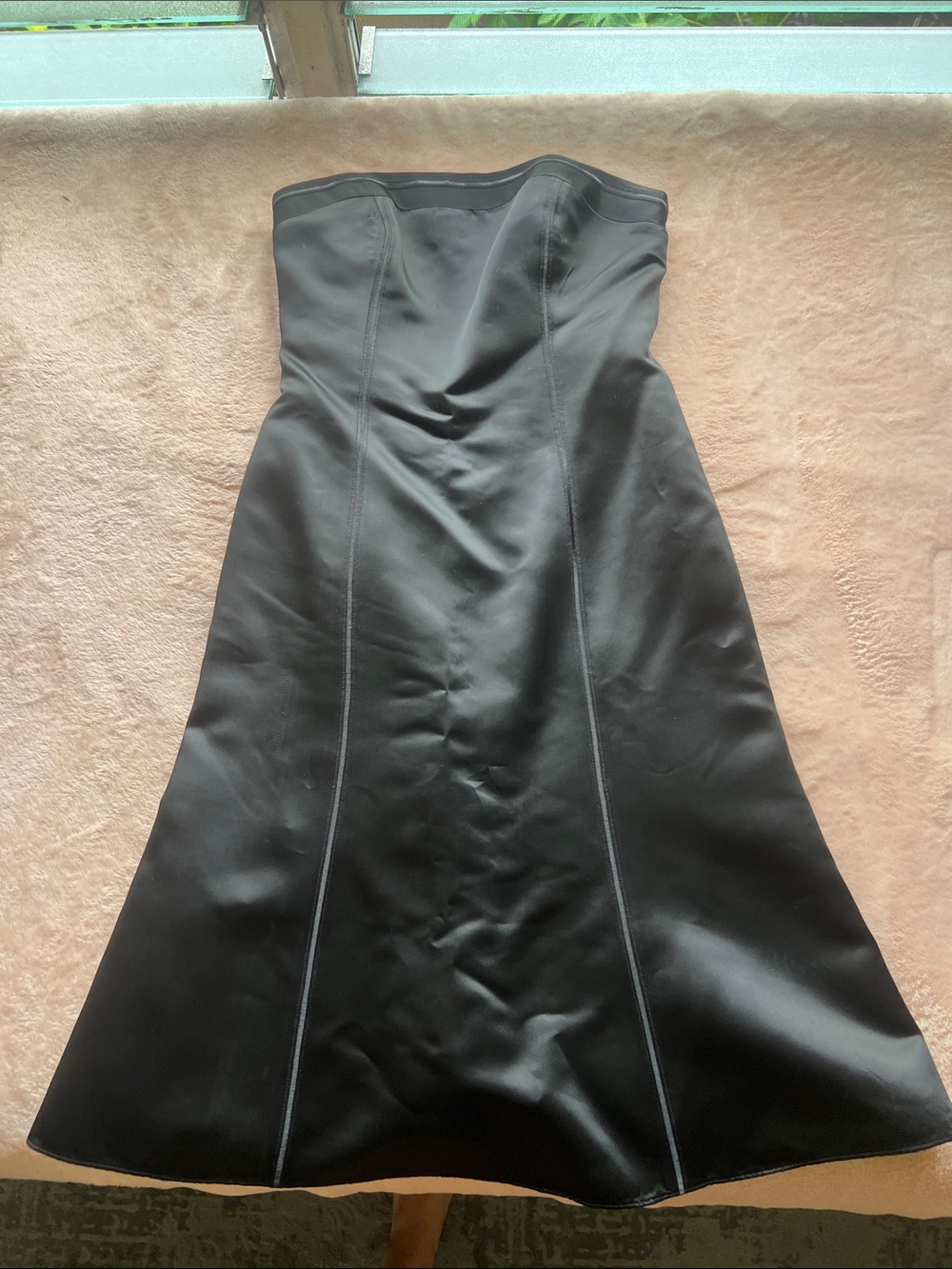 Ann Taylor Black Strapless Midi Dress